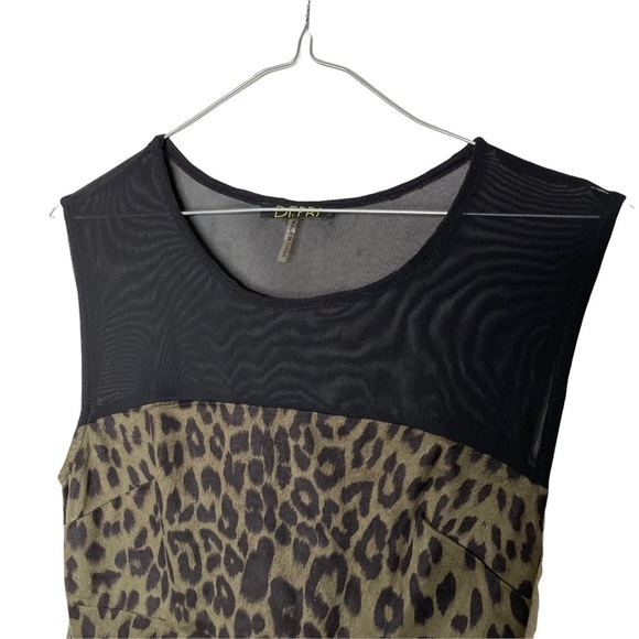 Depri Sexy Bodycon Animal Print Leopard Dress Mesh Panels Size Medium - Picture 3 of 7